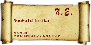 Neufeld Erika névjegykártya